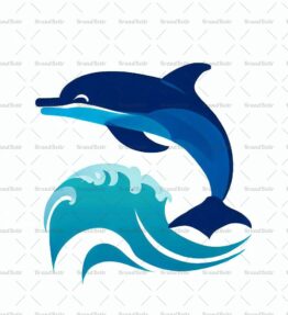 Delfin und Ozeanwelle